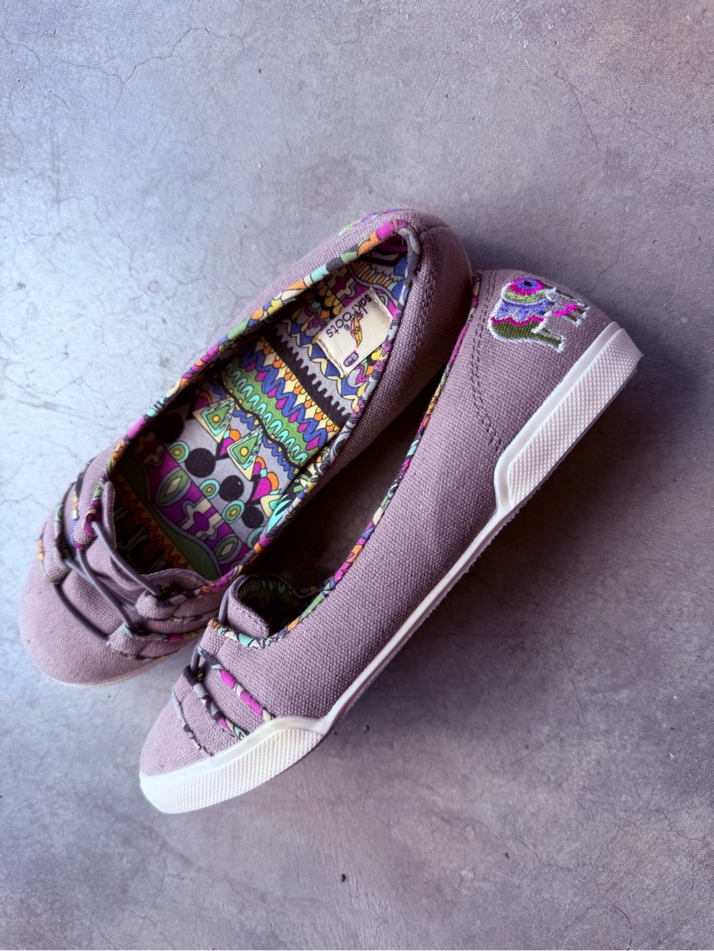 Sak Roots Grey-ish Purple Canvas Slip-On Sneakers for Women
